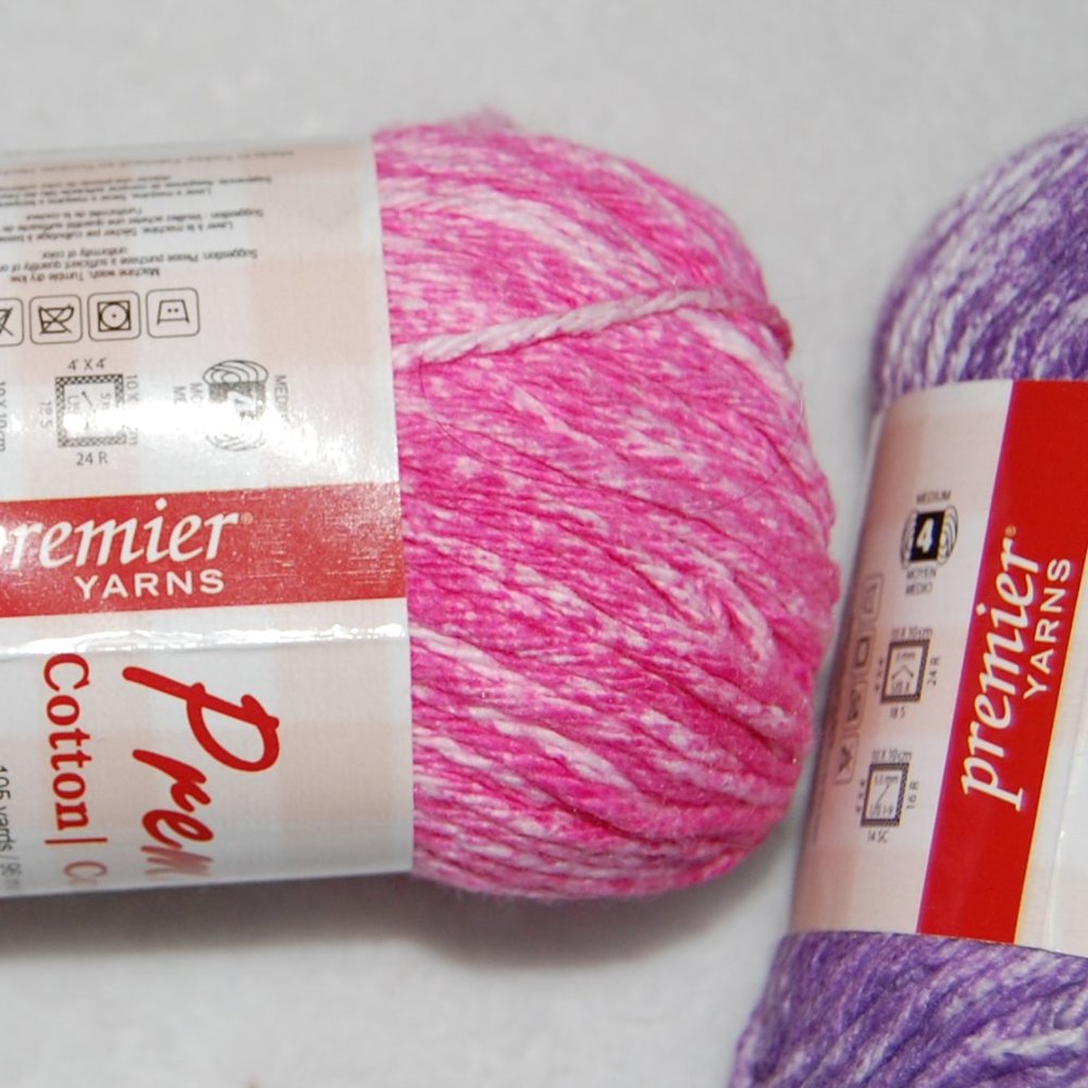 Mixed Lot of 3, #4 Worsted, Premier Yarns, 85% Cotton - Picture 5 of 11
